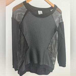 White House Black Market Black Mesh Sweatshirt